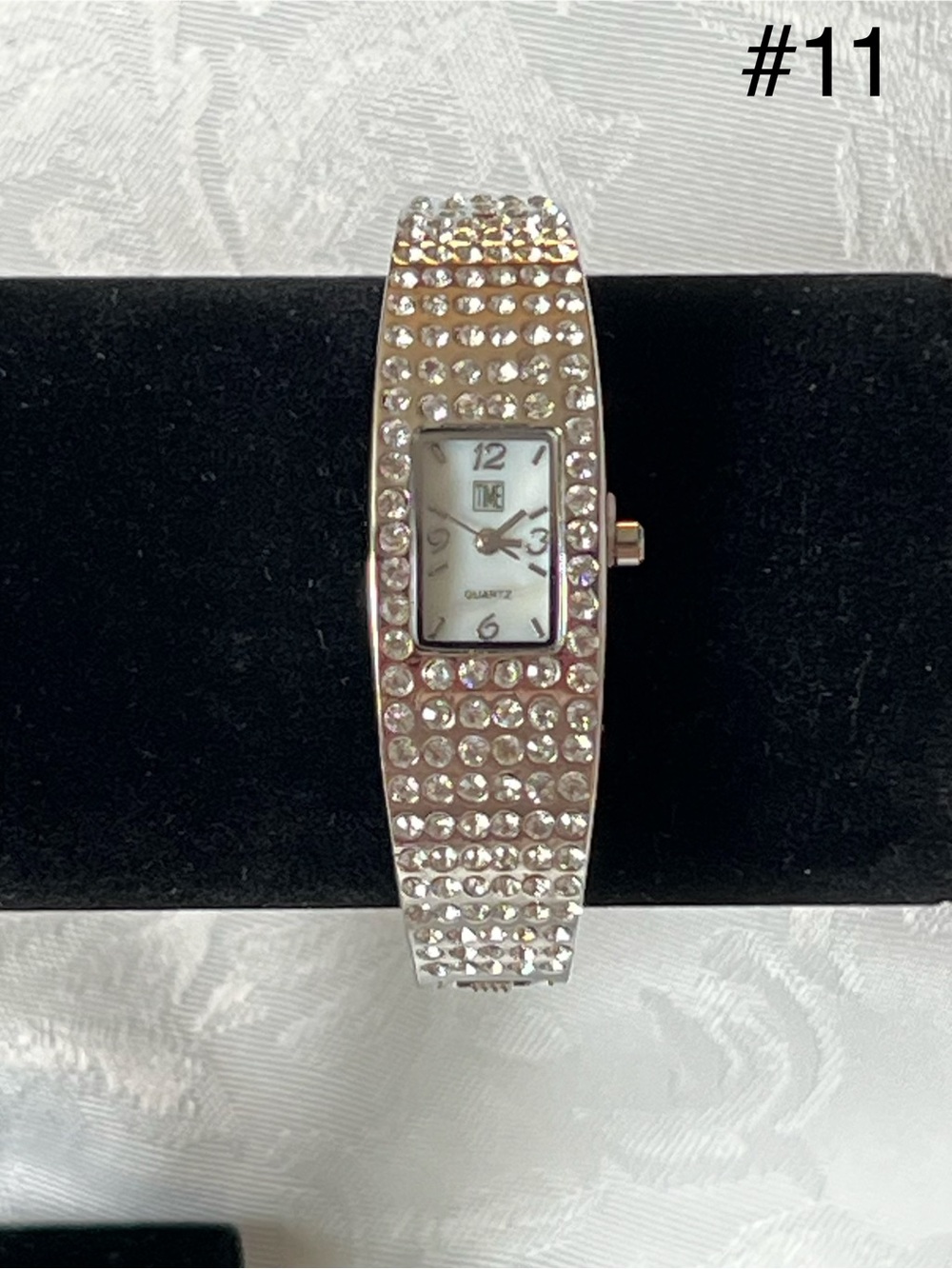 💎 iTIME Vintage Silver Rhinestone Clamper Bangle Watch 💎